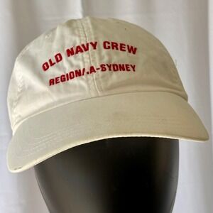 Vintage‎ Old Navy Crew Cap Hat Beige Red Region/A-Sydney Adjustable